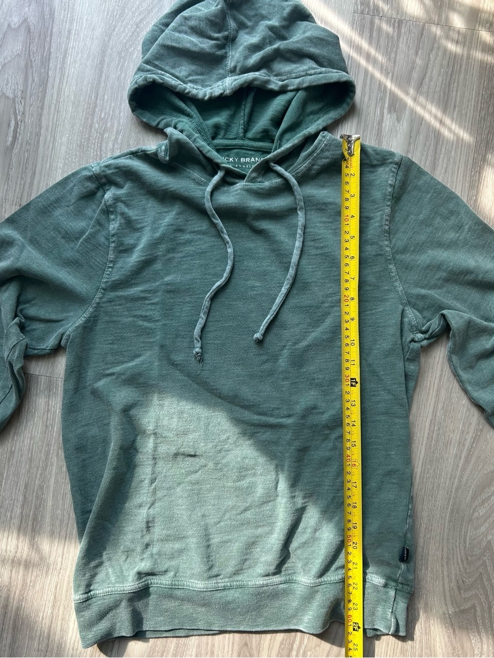 Lucky Brand | Weekend Slub Jersey Hoodie in Washed out Green (Small) - Picture 8 of 13